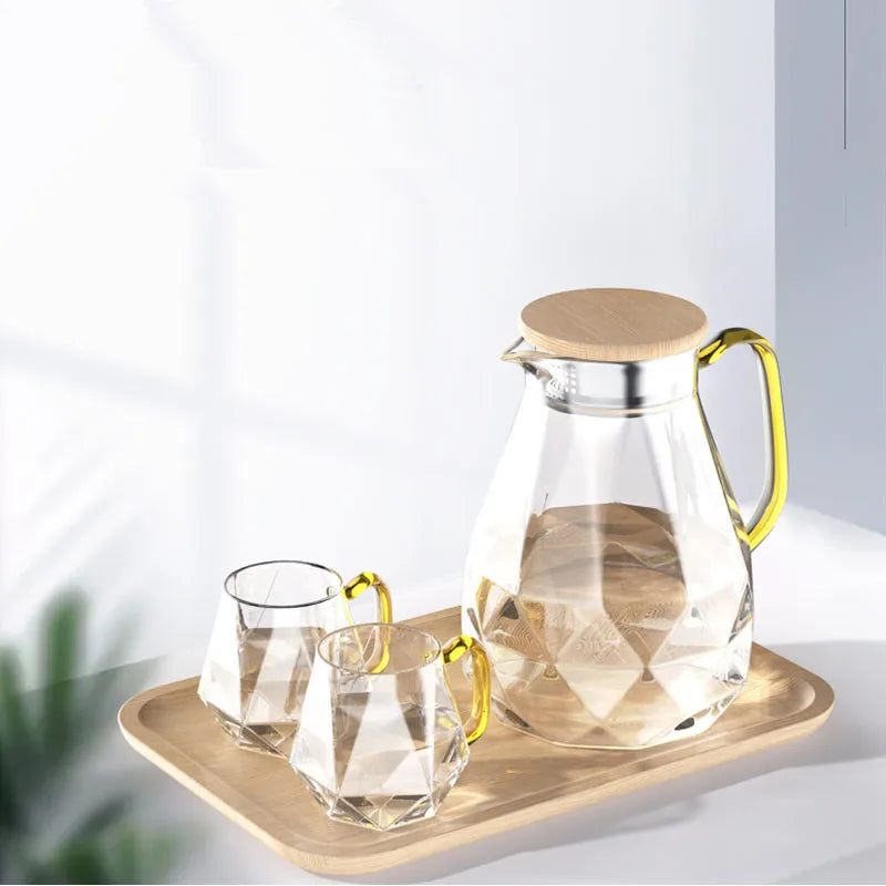 Heat-resistant glass kettle,Large capacity can be heated Diamond craft Dual-purpose filter  kitchen supplies transparent kettle