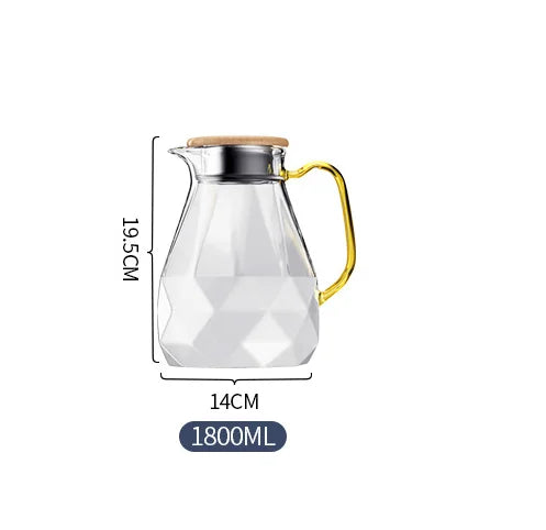 Heat-resistant glass kettle,Large capacity can be heated Diamond craft Dual-purpose filter  kitchen supplies transparent kettle