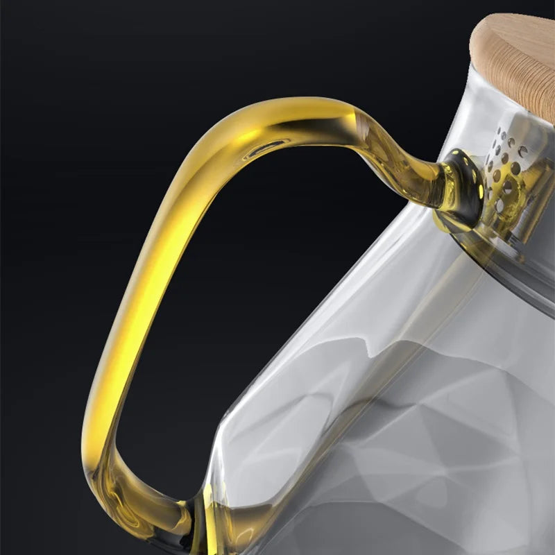 Heat-resistant glass kettle,Large capacity can be heated Diamond craft Dual-purpose filter  kitchen supplies transparent kettle