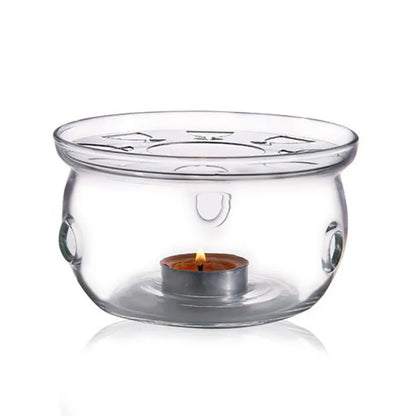Heat resistant glass tea set round heating base tea warmer tea warmer glass insulation base candle