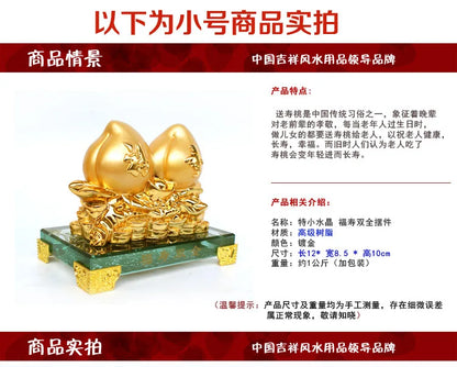 Crystal-bottom golden birthday peach ornaments wholesale for elders, parents, milk, old people's birthday and birthday gifts