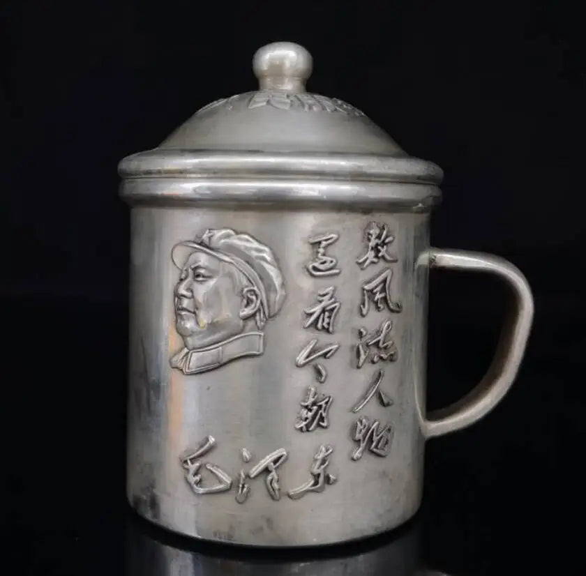 China White copper Mao Zedong cup crafts statue