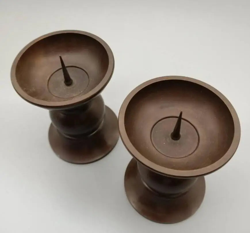 China brass purple Candle Holders crafts statue A pair