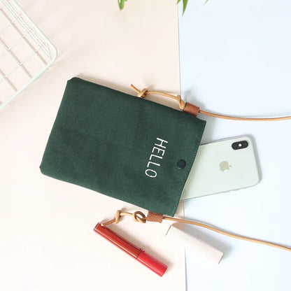 Hello Letter Fun Design Handbags and Purses Messenger Bags Vertical Lovely Small Fresh Women Shoulder Mini Flap Mobile Phone Bag