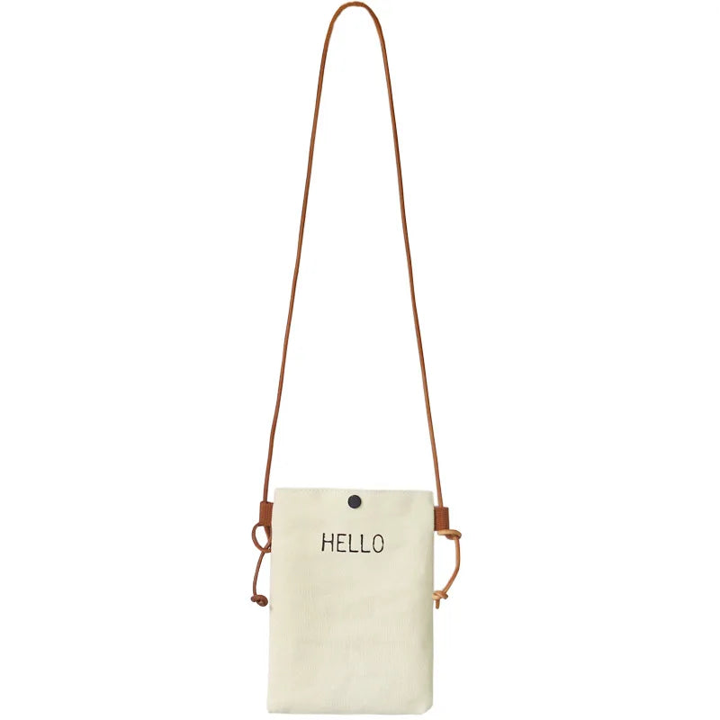 Hello Letter Fun Design Handbags and Purses Messenger Bags Vertical Lovely Small Fresh Women Shoulder Mini Flap Mobile Phone Bag