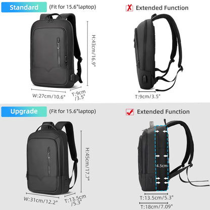 Heroic Knight Backpack Men's Expandable Laptop Backpack 15.6 Inch Waterproof Rucksack Travel Backpack Women Man Office College