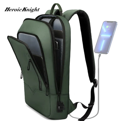 Heroic Knight Backpack for Men Business Slim Backpack Tablet Light Weight Travel Backpack 14"15.6"17"Laptop Bag for Work College