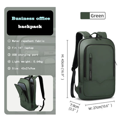 Heroic Knight Backpack for Men Business Slim Backpack Tablet Light Weight Travel Backpack 14"15.6"17"Laptop Bag for Work College
