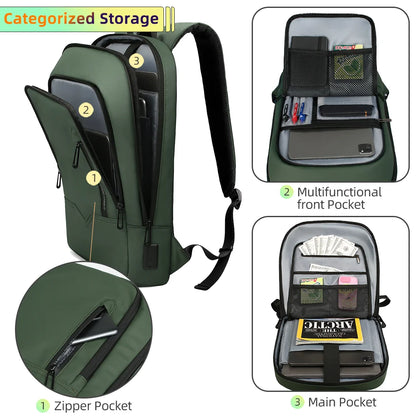 Heroic Knight Backpack for Men Business Slim Backpack Tablet Light Weight Travel Backpack 14"15.6"17"Laptop Bag for Work College
