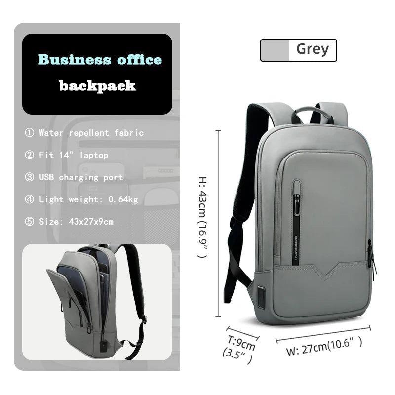 Heroic Knight Backpack for Men Business Slim Backpack Tablet Light Weight Travel Backpack 14"15.6"17"Laptop Bag for Work College