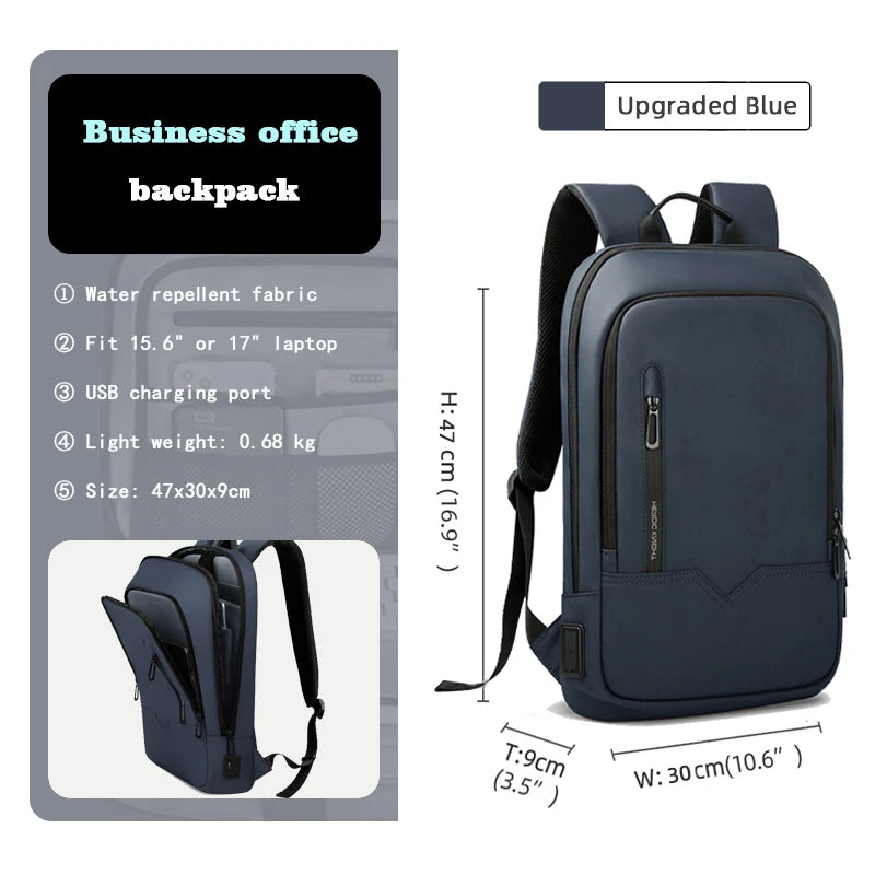Heroic Knight Backpack for Men Business Slim Backpack Tablet Light Weight Travel Backpack 14"15.6"17"Laptop Bag for Work College