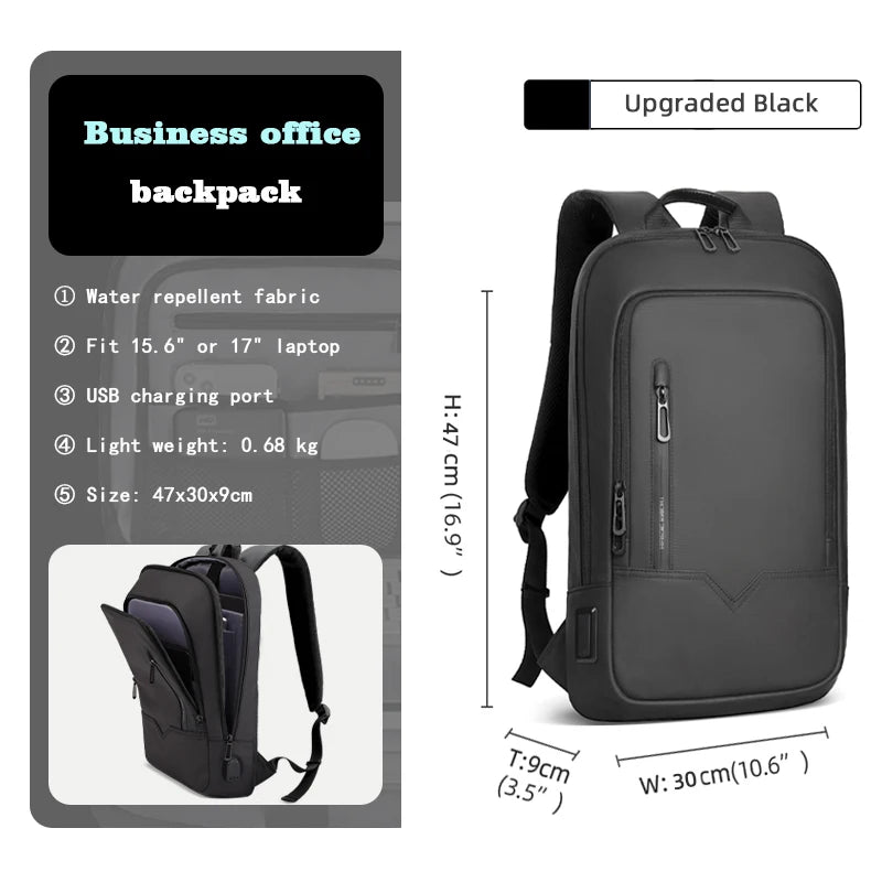 Heroic Knight Backpack for Men Business Slim Backpack Tablet Light Weight Travel Backpack 14"15.6"17"Laptop Bag for Work College