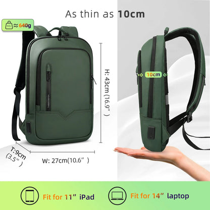 Heroic Knight Backpack for Men Business Slim Backpack Tablet Light Weight Travel Backpack 14"15.6"17"Laptop Bag for Work College