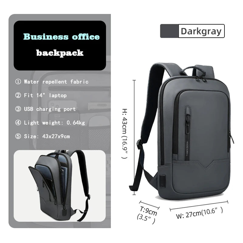 Heroic Knight Backpack for Men Business Slim Backpack Tablet Light Weight Travel Backpack 14"15.6"17"Laptop Bag for Work College