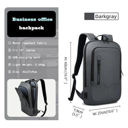 Heroic Knight Backpack for Men Business Slim Backpack Tablet Light Weight Travel Backpack 14"15.6"17"Laptop Bag for Work College