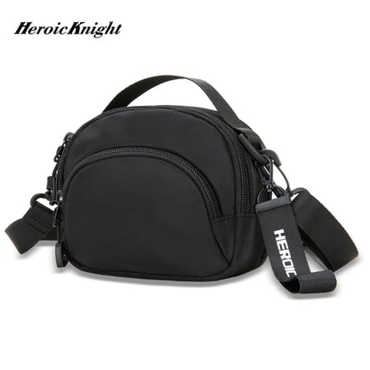 Heroic Knight Brand Fashion Small Messenger Bags Mini Shoulder Bag Men Travel Crossbody Bag Handbag Male Phone Belt Wallet Purse