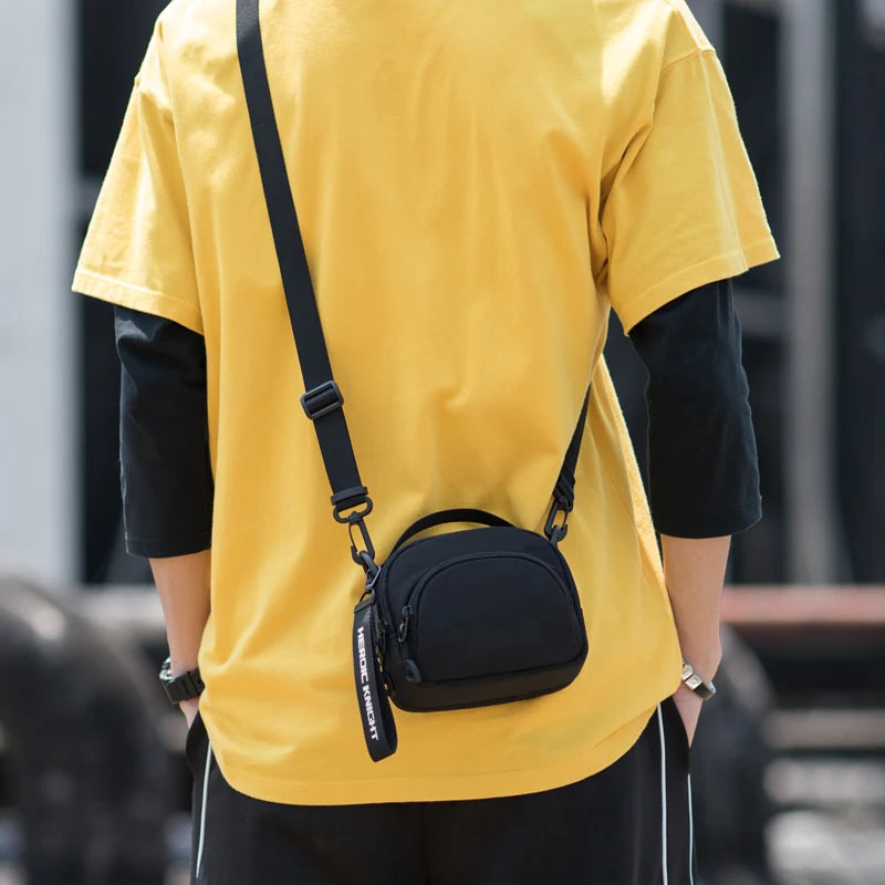 Heroic Knight Brand Fashion Small Messenger Bags Mini Shoulder Bag Men Travel Crossbody Bag Handbag Male Phone Belt Wallet Purse