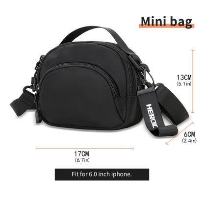 Heroic Knight Brand Fashion Small Messenger Bags Mini Shoulder Bag Men Travel Crossbody Bag Handbag Male Phone Belt Wallet Purse