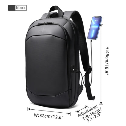 Heroic Knight Business Backpack Men Fashion Work 17" Slim Laptop Bag Waterproof YKK Zipper Luxury Women School Backpack with USB