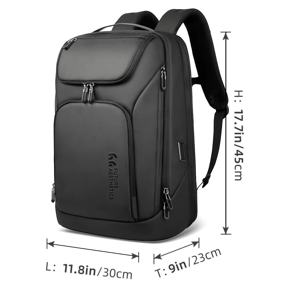 Heroic Knight Business Backpack Waterproof Man 17.3" Laptop Bag Multifunctional High Capacity Work Travel Backpack with USB Port