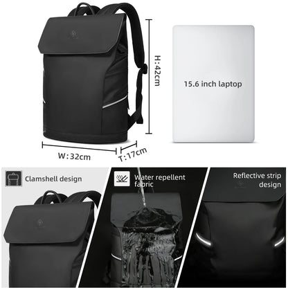 Heroic Knight Casual Sports Backpack Men with USB Waterproof 15.6" Laptop Bag Unique Reflective Strip Design Work Backpack Man