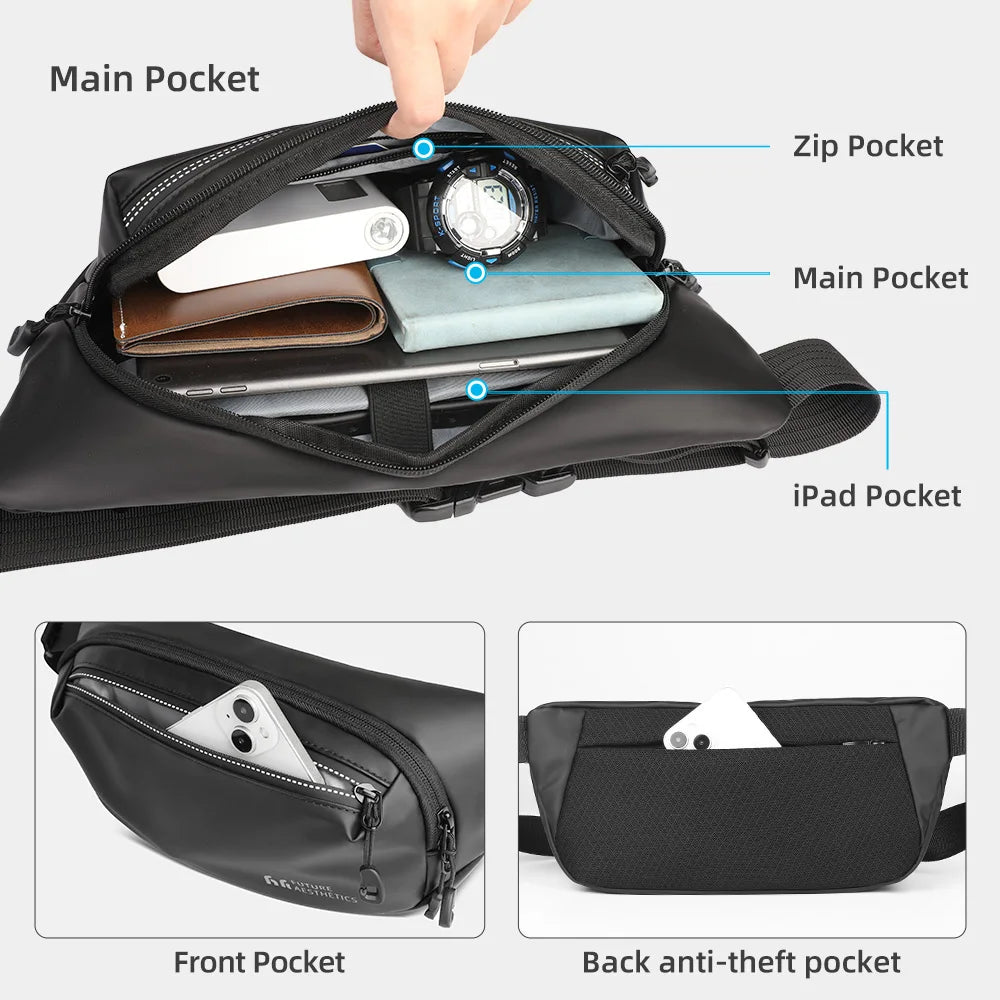Heroic Knight Crossbody Chest Bag Men Waterproof Travel Messenger Bag Fashion Man Luxury Sport Shoulder Fanny Pack for Mini IPad