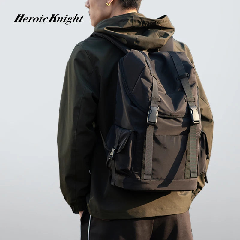 Heroic Knight Fashion Men's Backpack for 15.6" Laptop Waterproof Travel Backpack Male Large Capacity Messenger Bag Man with USB