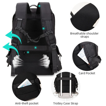 Heroic Knight Fashion Men's Backpack for 15.6" Laptop Waterproof Travel Backpack Male Large Capacity Messenger Bag Man with USB