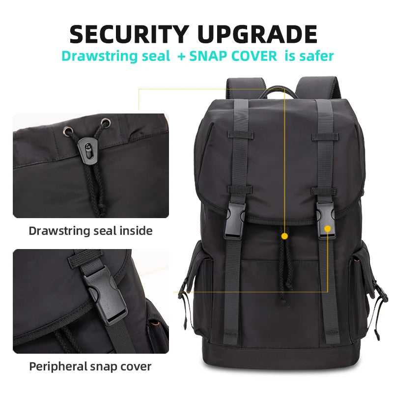 Heroic Knight Fashion Men's Backpack for 15.6" Laptop Waterproof Travel Backpack Male Large Capacity Messenger Bag Man with USB