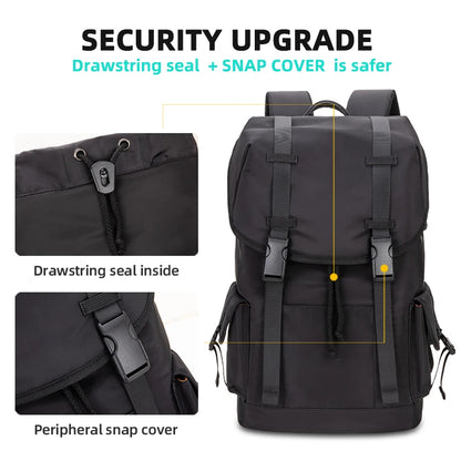 Heroic Knight Fashion Men's Backpack for 15.6" Laptop Waterproof Travel Backpack Male Large Capacity Messenger Bag Man with USB