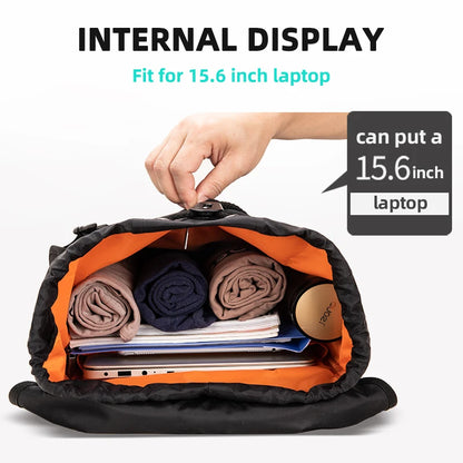 Heroic Knight Fashion Men's Backpack for 15.6" Laptop Waterproof Travel Backpack Male Large Capacity Messenger Bag Man with USB