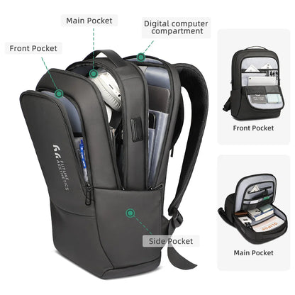 Heroic Knight High Capacity 15.6” Business Laptop Backpack Men Waterproof Multifunctional Work Backpack Man New Urban Travel Bag