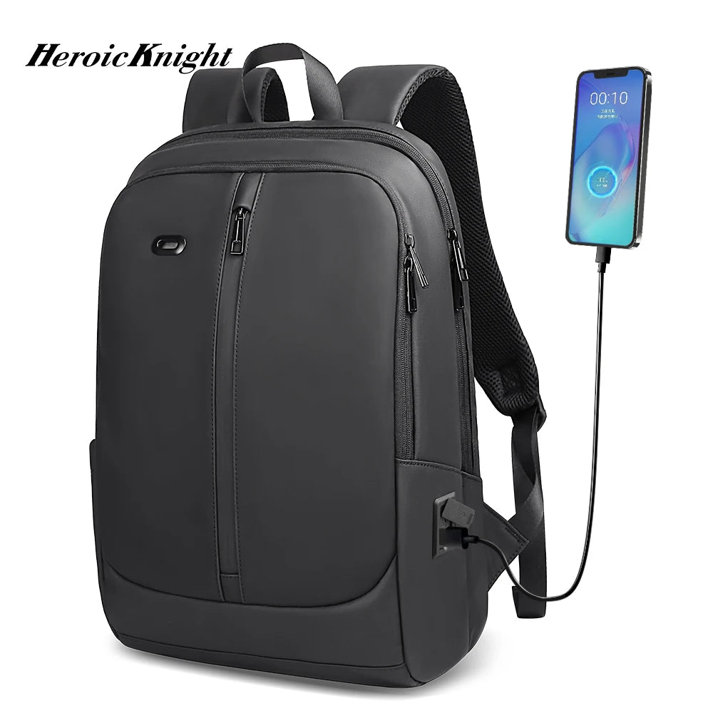 Heroic Knight Men Business Backpack Waterproof 17.3" Laptop Bag Luxury USB Work Travel Bag Fashion Multifunction School Backpack