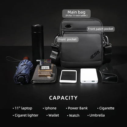 Heroic Knight Men Handbag High Quality Shoulder Bag Waterproof USB Oxford Crossbody Bag Casual Anti-theft Shoulder Sling Bag