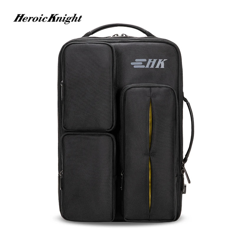 Heroic Knight Men Multifunctional Backpack Waterproof 15.6inch Laptop Bag High Capacity Bag for Business Man TravelPack