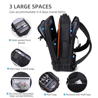 Heroic Knight Men Travel Backpack Waterproof Teenage School Bag 15.6 Inch Laptop Leisure Luggage Shoulder Pack For Male Mochila