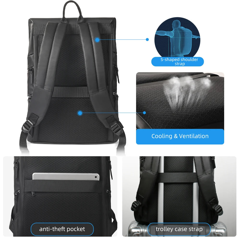 Heroic Knight Men's Backpack Casual Outdoor 15.6” Laptop Travel Bag Waterproof Stylish Business Reflective Strip Design Mochilas