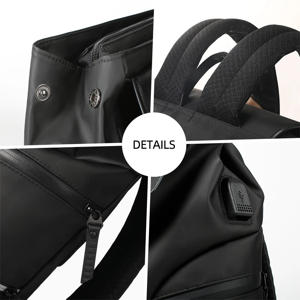 Heroic Knight Men's Backpack Casual Outdoor 15.6” Laptop Travel Bag Waterproof Stylish Business Reflective Strip Design Mochilas