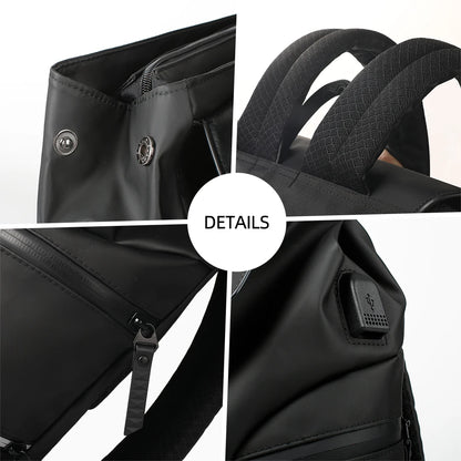 Heroic Knight Men's Backpack Casual Outdoor 15.6” Laptop Travel Bag Waterproof Stylish Business Reflective Strip Design Mochilas