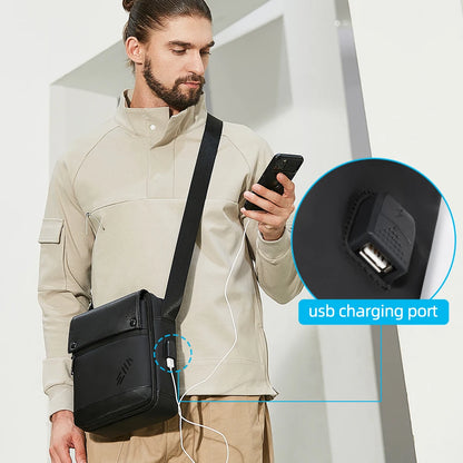 Heroic Knight Men's Bag Luxury Shoulder Strap Handbags Waterproof Crossbody Bag An-ti Theft USB Charging Messenger Bag For Men
