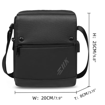 Heroic Knight Men's Bag Luxury Shoulder Strap Handbags Waterproof Crossbody Bag An-ti Theft USB Charging Messenger Bag For Men