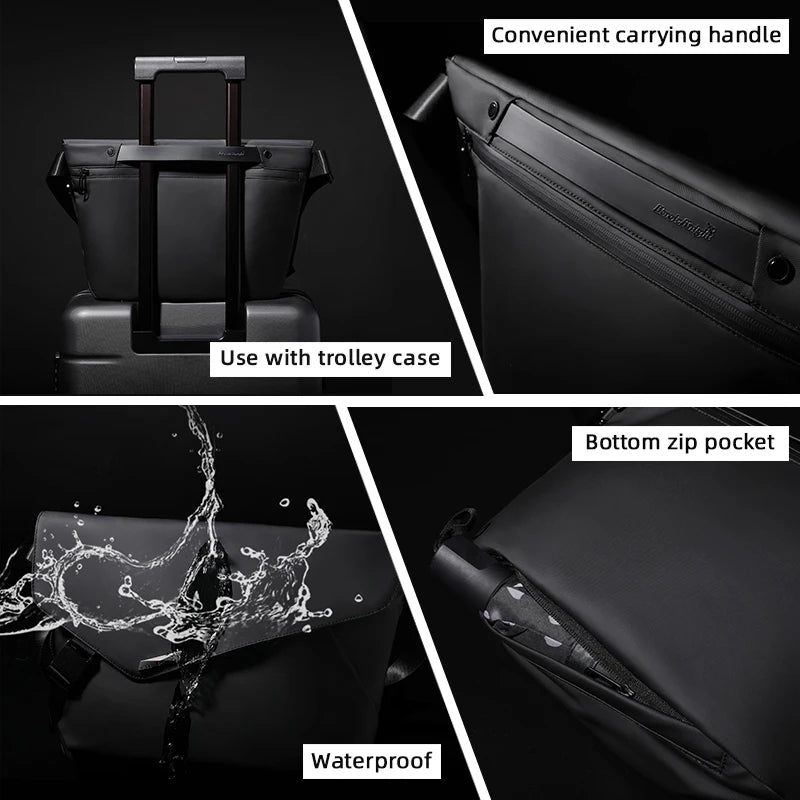 Heroic Knight Men's Shoulder Bag Multifunction Messenger Laptop Bag Waterproof Large Capacity Business Crossbody Travel Handbag