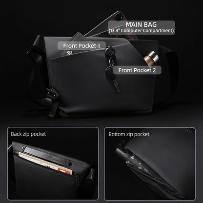 Heroic Knight Men's Shoulder Bag Multifunction Messenger Laptop Bag Waterproof Large Capacity Business Crossbody Travel Handbag