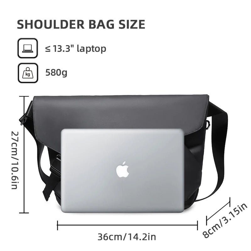 Heroic Knight Men's Shoulder Bag Multifunction Messenger Laptop Bag Waterproof Large Capacity Business Crossbody Travel Handbag