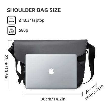 Heroic Knight Men's Shoulder Bag Multifunction Messenger Laptop Bag Waterproof Large Capacity Business Crossbody Travel Handbag