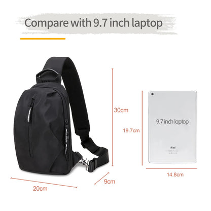 Heroic Knight Multifunction Crossbody Bags Men USB Charging 9.7inchs Pad Chest Pack Short Trip Messengers Chest Bag