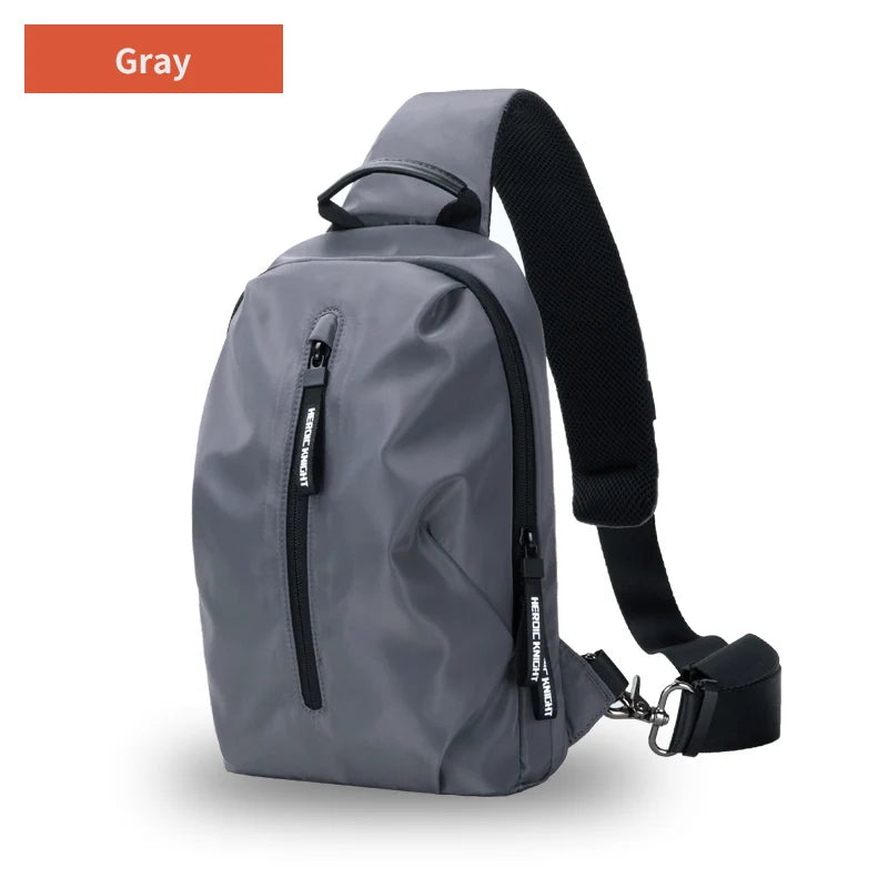 Heroic Knight Multifunction Crossbody Bags Men USB Charging 9.7inchs Pad Chest Pack Short Trip Messengers Chest Bag