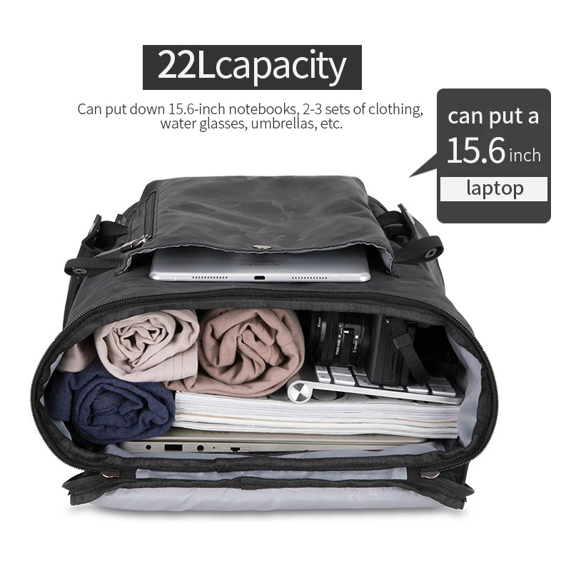 Heroic Knight New Fashion Men Backpack Waterproof Laptop Backpack Large Capacity Backpack USB Charging Outdoor Travel Mochilas