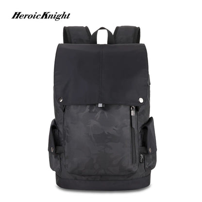 Heroic Knight New Fashion Men Backpack Waterproof Laptop Backpack Large Capacity Backpack USB Charging Outdoor Travel Mochilas