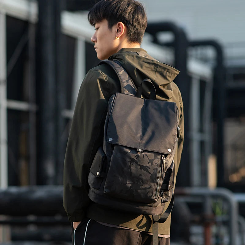 Heroic Knight New Fashion Men Backpack Waterproof Laptop Backpack Large Capacity Backpack USB Charging Outdoor Travel Mochilas